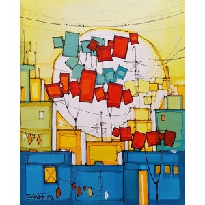 Salman Farooqi, 16 x 20 Inch, Acrylic on Canvas, Cityscape Painting, AC-SF-466